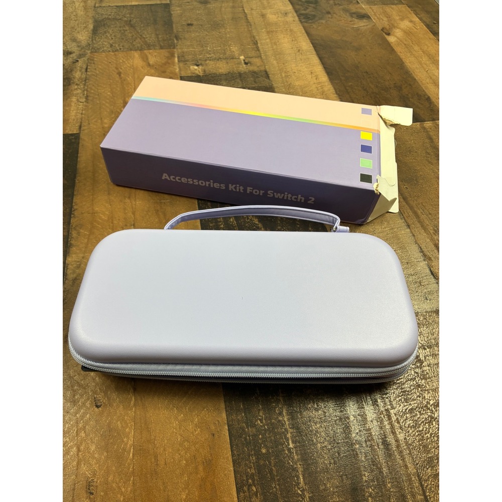 Purple Accessories Kit for Switch 2 Carrying Case Screen Protector Stickers